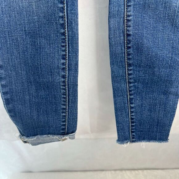 Mossimo Mid Wash High Rise Jegging Raw Hem Light Destruction Size 4/27R - Picture 5 of 9